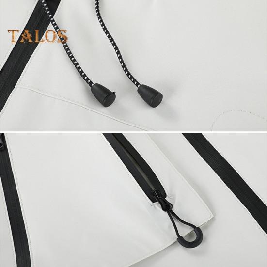 Erkek Kadın Rüzgarlık Su Geçirmez Dik Yaka Kapüşonlu Ceket Dış Giyim Ceket Yürüyüş Tırmanış Sporları için Fermuarlı Cepli