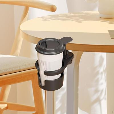 Rotating Desk Cup Holder Adjustable Portable Degree Rotation Table Edge Clip Side Drink
