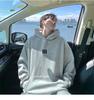 Men's American Style White Hoodie - Autumn/Winter 2025 New Arrival, Plus Velvet, Thickened, High Street Trendy, Heavyweight Pullover