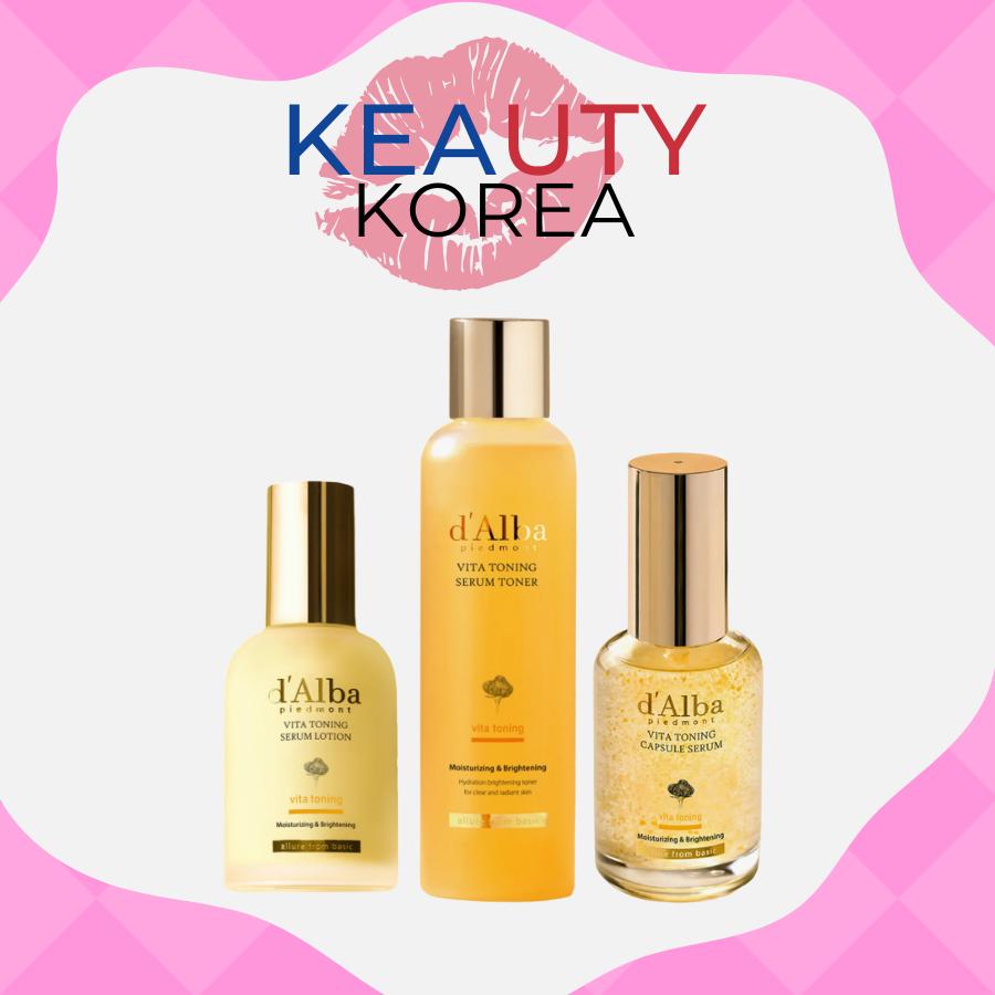 d'Alba Vita Toning Set Serum Toner + Capsule Serum + Serum Lotion