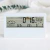 Digital Alarm Clock Transparent Desk Clock with Date, Temperature, Humidity, Small Table Clock with