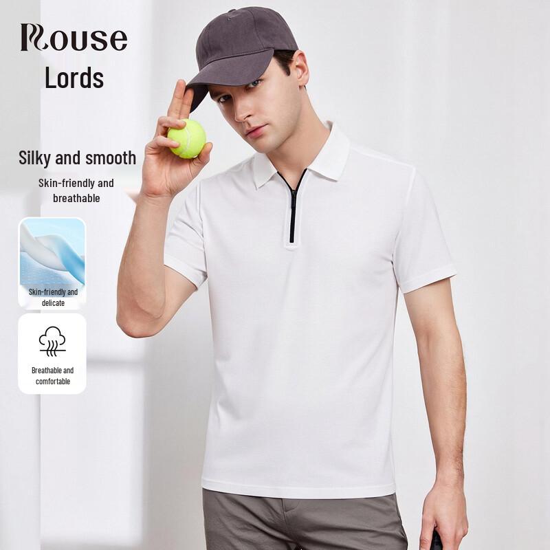 Men s Cooling Zipper Collar Short Sleeve Polo T-Shirt 52