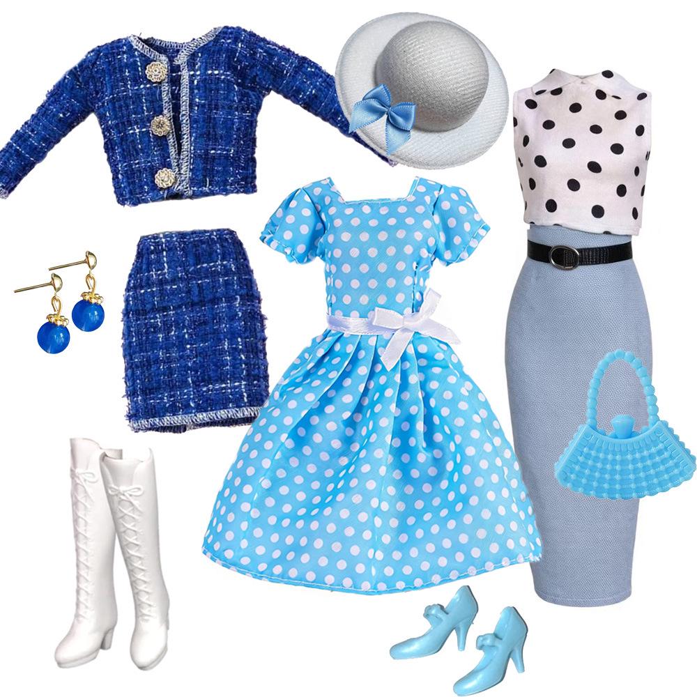 6-Point Fashion Doll Clothes & Handbag Set for 30cm BJD, Barbie, Fairy & Supermodel Dolls.