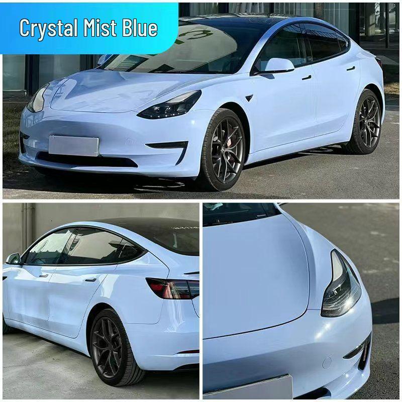 Car PET Film: Beetroot Purple, Glacier Blue, Piano White, Glossy Black - Full Vehicle Color Change Wrap.