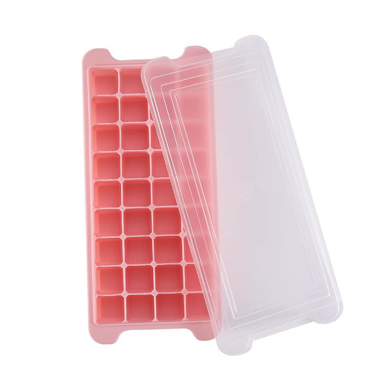 2-in-1 Silicone Ice Cube Tray - 36 Cells with Cover for Bar & Baby Food Storage