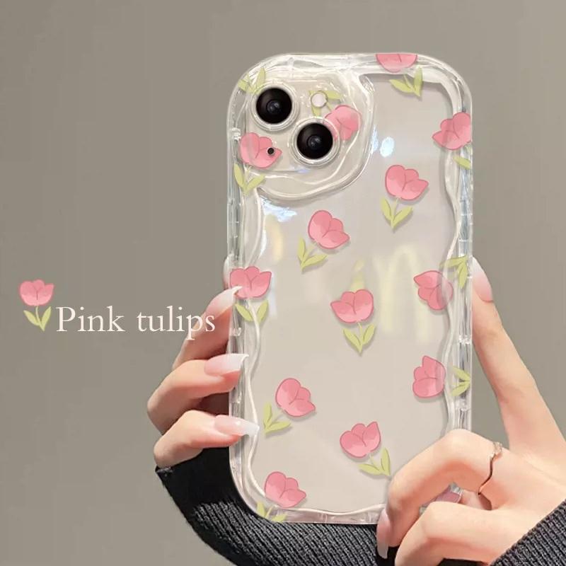Pink Heart Tulip Flower Case For Infinix Note 40 30 Pro Zero 30 Hot 40i 30i 30 Play Smart 8 Tecno Spark 20 Cover Soft Capa