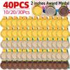 2 Inches Gold Silver Bronze Award Medal with Neck Ribbon Metal Medal Round for Kids School Sports Meeting
