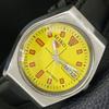 AUTOMATIC VINTAGE SEIKO 5 JAPAN 6309A MENS YELLOW COLOR DIAL WATCH A702738-1 R210-a702738