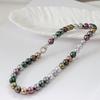 High-gloss Mixed-Color Pearl Necklace Metallic Sheen Pearl Neckchain  Banquet