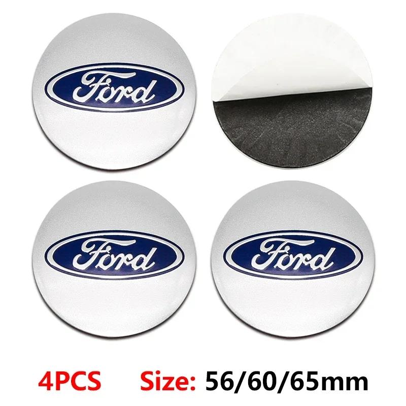 Car Sticker 2025 Hot 4pcs 56/60/65mm Car Wheel Centre Caps Set Hub Centre Rim Cover Badge Blue Center Wheel Cap For Ford Models 56mm