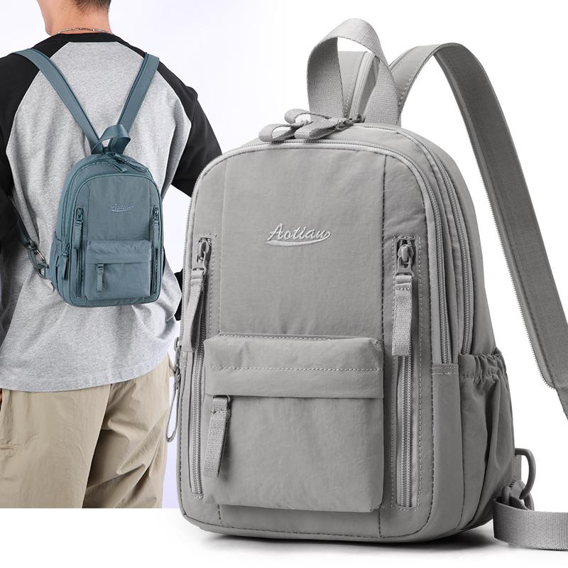 Multi-functional Chest Bag Solid Color Women's Backpack Multi-layer Men's Crossbody Bag