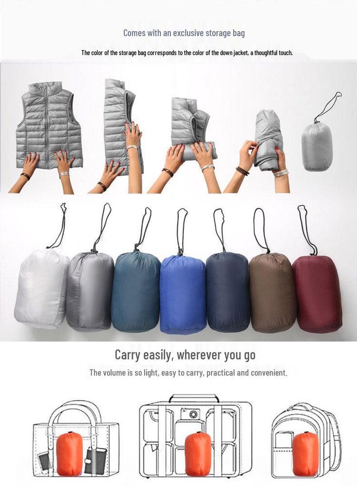 Men's 2024 Lightweight Down Vest - Fashionable, Thin, Sleeveless Gilet for Indoor/Outdoor Autumn Winter Wear