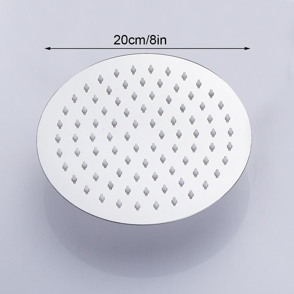 Stainless Steel Ultra-thin Shower Head with Awning 12/10/8 Inch Rain Shower Head Chrome-plated Round and Square Shower Awning
