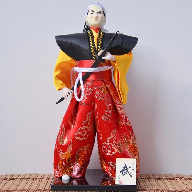 Traditional 12inch Japanese Samurais Dolls in Kimonos for Home Display and Collector's Item