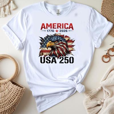 America 1776-2026 Eagle USA 250 T-and Kids Tshirt | Patriotic Independence Day Tee