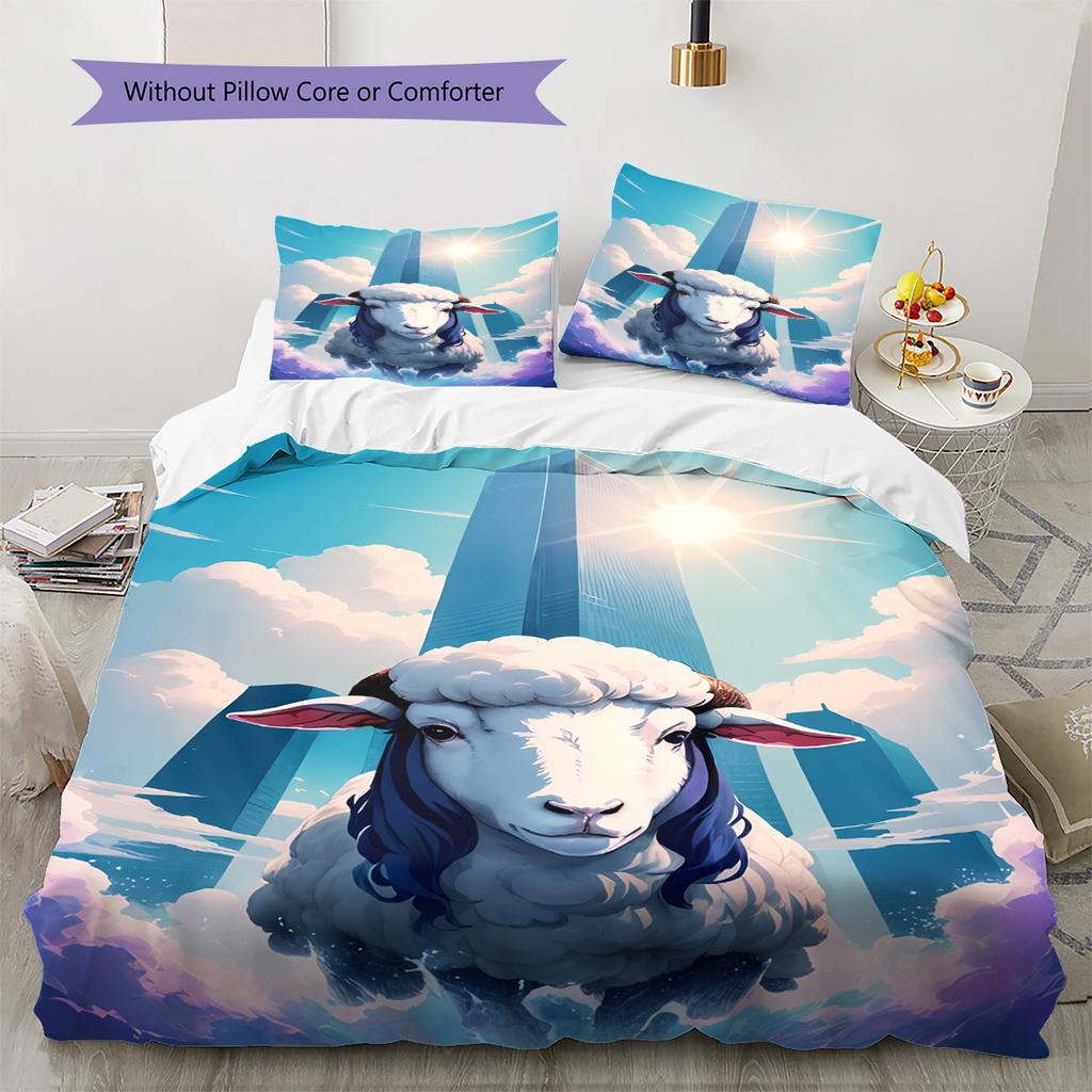 Cartoon Pattern Bedding Quilt Set Quilt Cover Pillowcase Home Decoration Birthday Gift (1 * Duvet Cover + 2 * Pillowcase, Without Core)