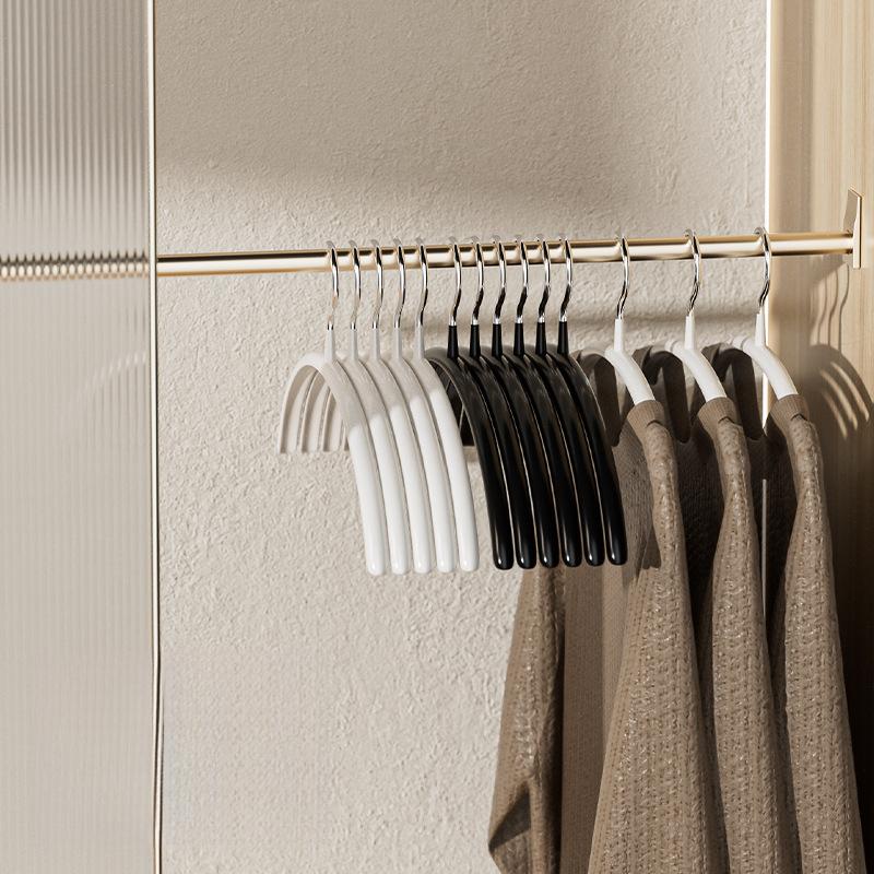 10 Anti Slip and Traceless Hangers, Thickened Semi-circular Metal Hangers, Saving Space Without Occupying Space