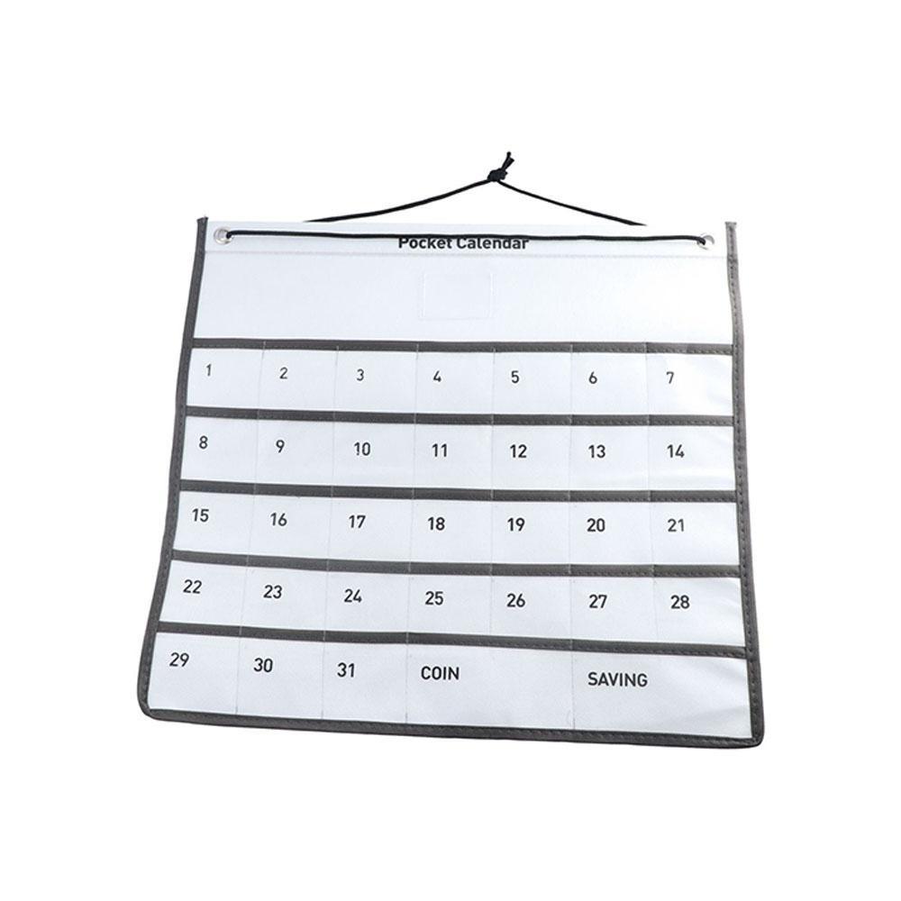 1Pcs Hanging Wall Mounted Numbered Chart Holder Storage Bag With Pockets Calendar Bag