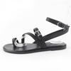 Pristine HERMES Sandals Armoni HMetal Ankle Strap Leather black leather Women 35 Used