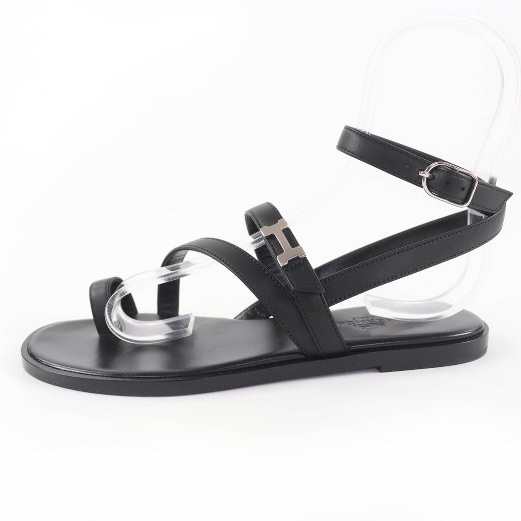Pristine HERMES Sandals Armoni HMetal Ankle Strap Leather black leather Women 35 Used