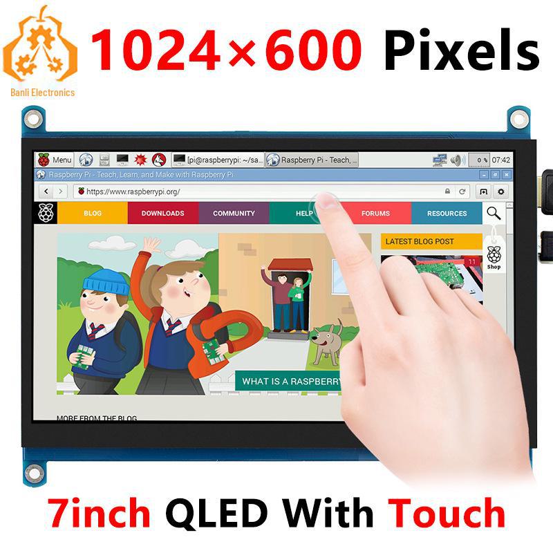 

Raspberry Pi 7-inch QLED Touchscreen Display, 1024x600, Quantum Dot Technology, for PC Gaming