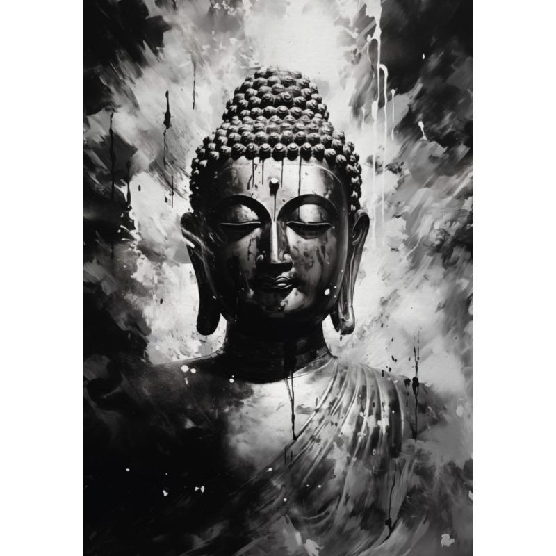 

Абстрактная статуя Будды в медитации, сидящего в позе лотоса, религиозный плакат, холст, настенное искусство, картина, современная комната, домашний декор, Куадрос 21cm×30cm NoFrame
