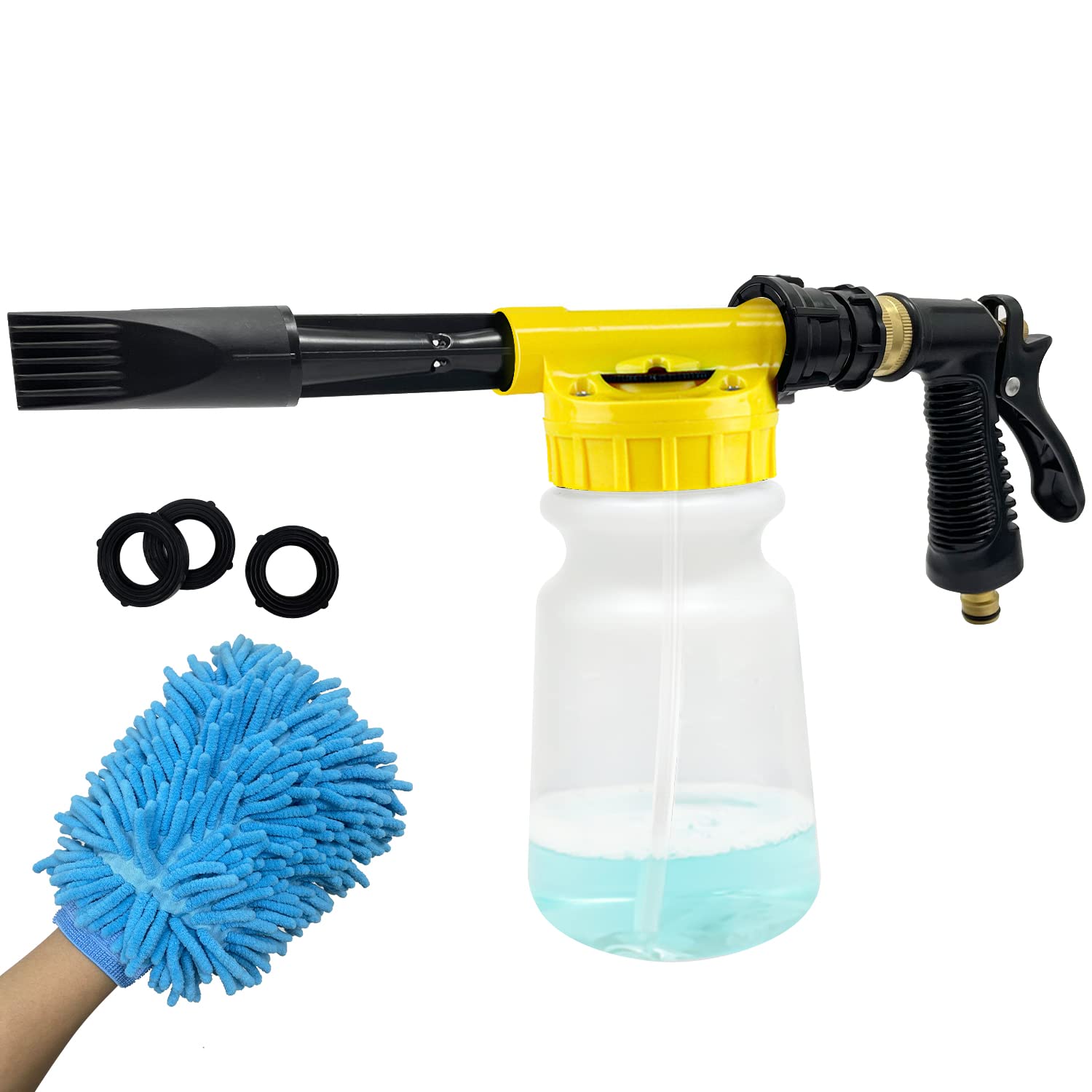 

Sutekus Car Wash Foam Normal Adjustable Foam Water No Compressor Powerful Cleaning for Car Brass Lock Easy Connection Gun, Pressure, Volume, Only,