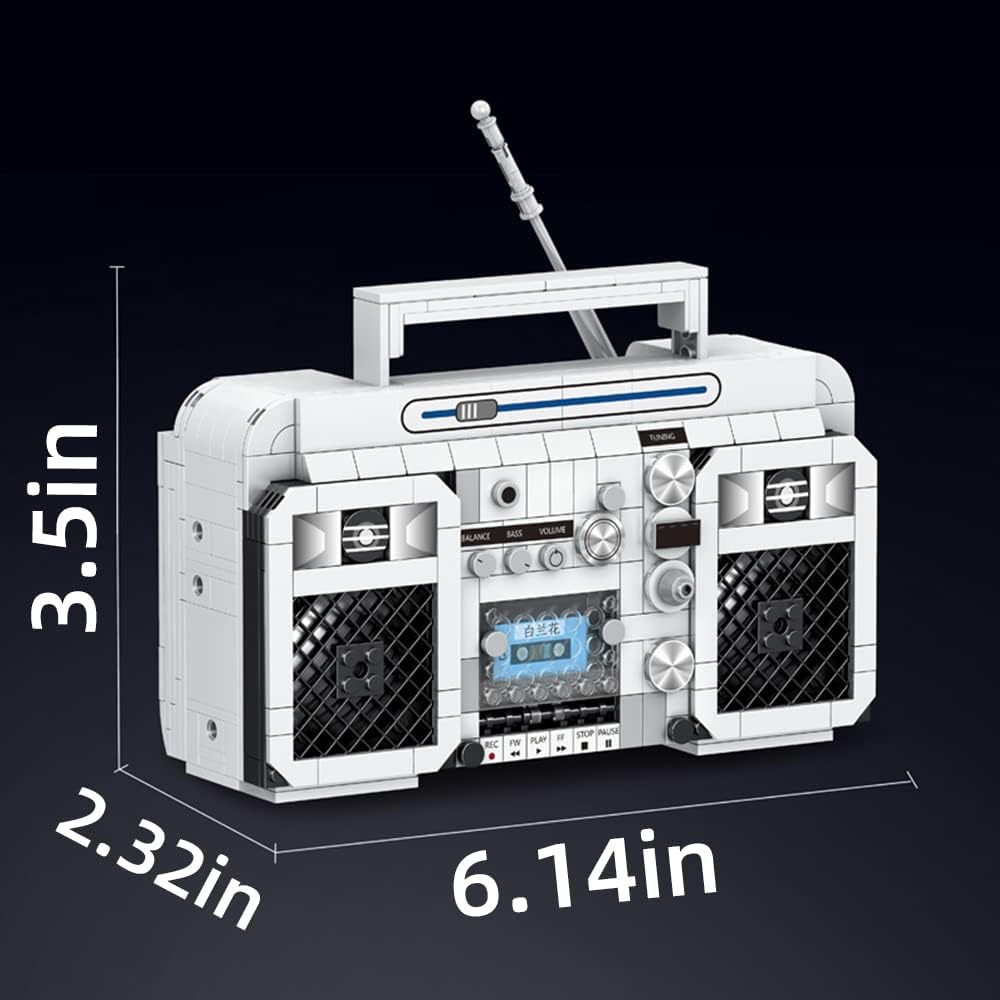 Vintage Mini Radio Building Blocks Gifts for Christmas, Birthday, Valentine's Day, Thanksgiving, Table Decoration Hand-Operated Present Adults Girls