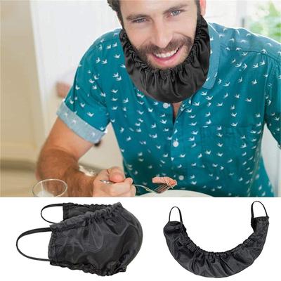 Sakal Bandana, Erkekler Siyah Sakal Kapakları Yumuşak Rahat Ve İpeksi Saten Yüz Saç Önlük Koruma Kaput Bez Adam Yatma Zamanı Önlüğü Sakal Kap Kulak