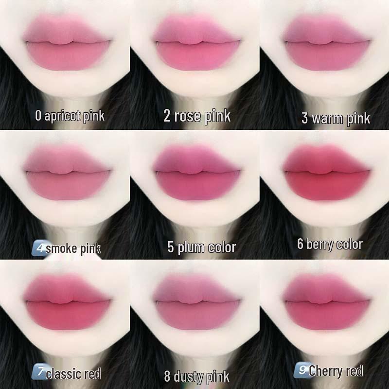 Cappuvini Энергичный Маленький Медвежонок Девятицветная Глиняная Помада для Губ: Натуральная матовая помада для эффекта «голого» лица.