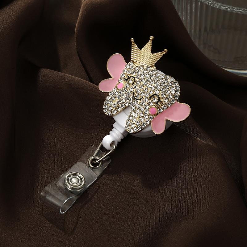 1Pcs Retractable Badge Reel 70Cm, Dental Hygienist Id Holder, Pediatric Dentist Name Tag Clip