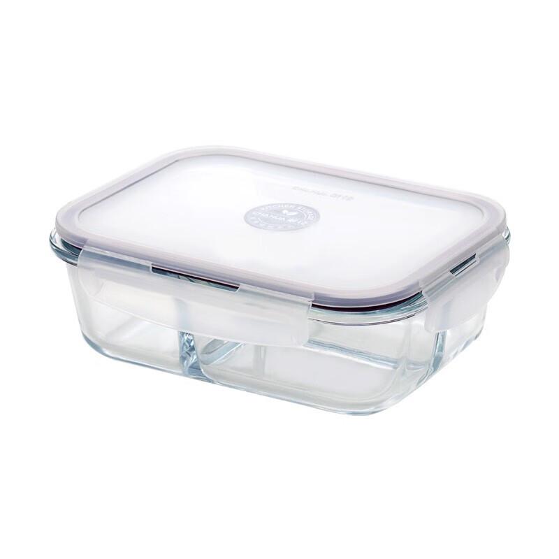 Chahua 31006 1000ml Microwaveable Glass Lunch Box with Divider