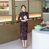 Purple National Style New Chinese Suzhou Long-sleeved Autumn Improved Cheongsam 1011 New Women's High-end Spring and Autumn Mother Outfit