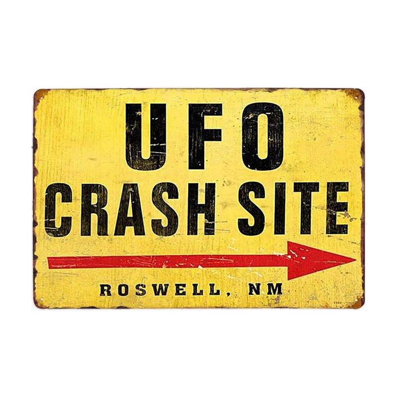 Warning Area 51 Metal Tin Sign UFO Vintage Wall Plaques Art Poster Decoration Painting Home Decor 20x30cm