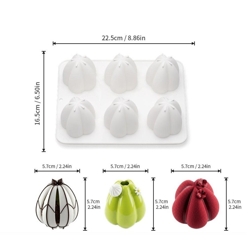 Silicone 6-Cavity Baking Molds Cake Mold for Petal Mousse Cake Nut Chocolate Pudding Dessert