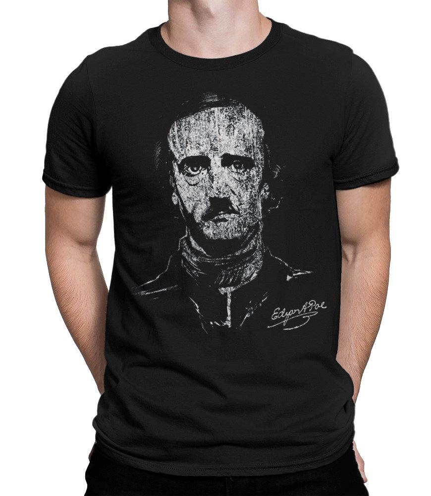 

Винтажная футболка Эдгара Аллана По Свободная и дышащая Мужская и женская одинаковая футболка с круглым вырезом из чистого хлопка 4XL