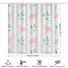Modern Pink Swan Leaf Shower Curtain For Bathroom Decor Water-Resistant Fabric With Hooks 72 X 84 Inches Long
