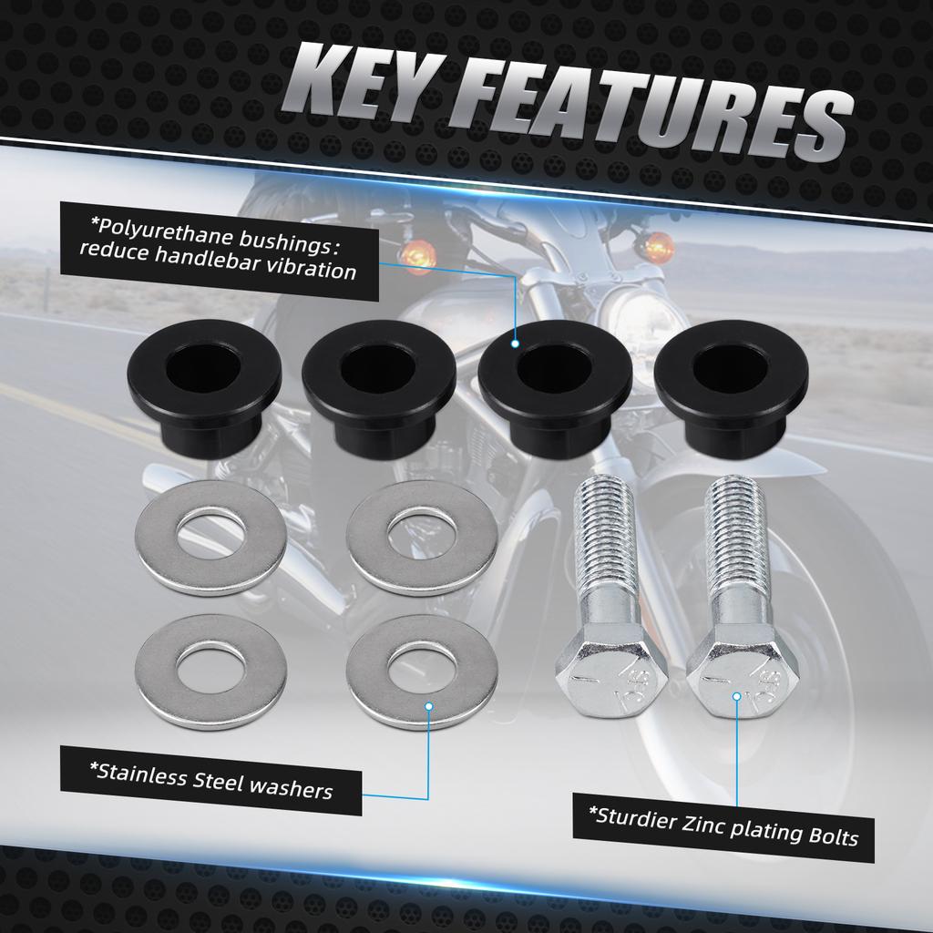 For Harley Road King FLHR 1994-2022 Handlebar Riser Bushings Road King Police FLHP 2017-2024 Street Glide FLHX 2017-2024 2023