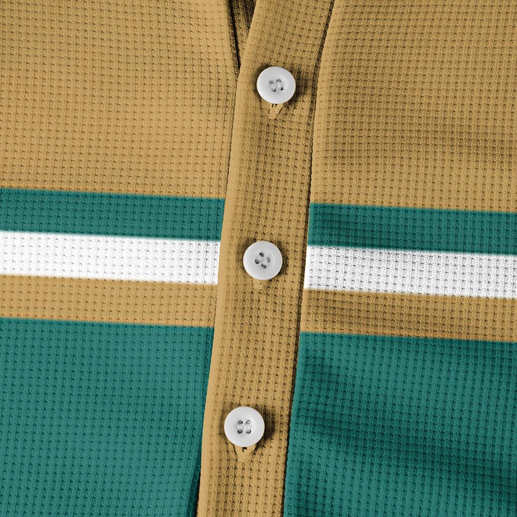 Pánský volný ležérní top s límečkem na knoflíčky a dlouhým rukávem