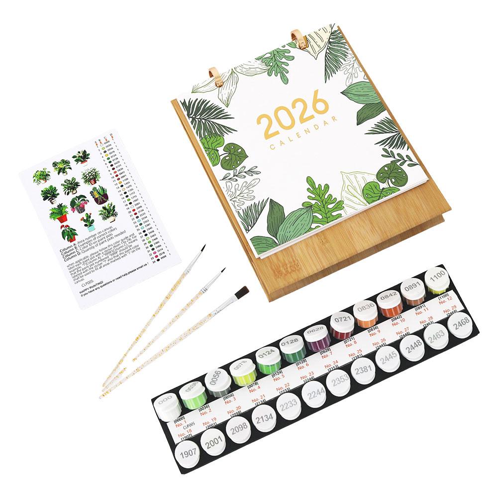 2026 Desk Calendar Paint By Numbers Creative Ornament Hand Drawn Gift Commemorative Value For Family And Friend