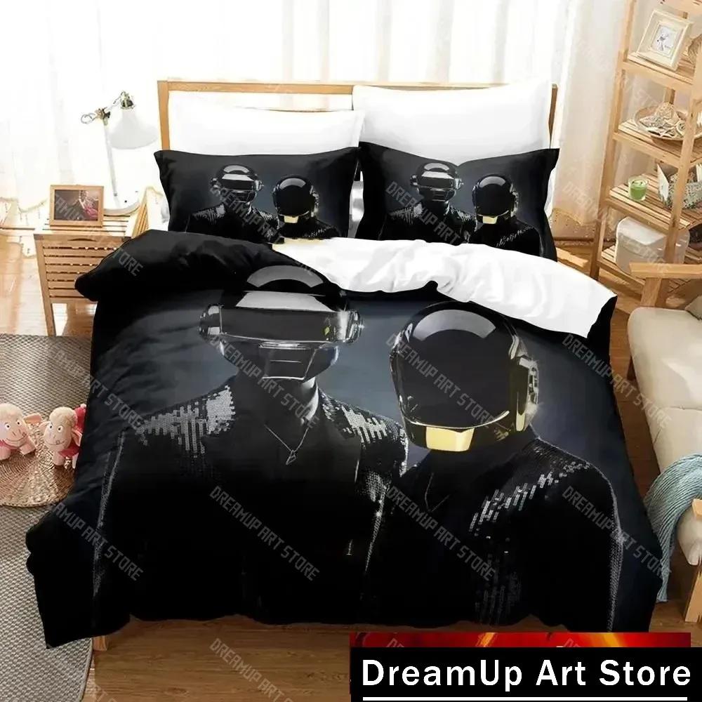 3D Print Daft Punk Bedding Set Duvet Cover Bed Set Quilt Cover Pillowcase Comforter King Queen Size Boys Adult Bedding Set