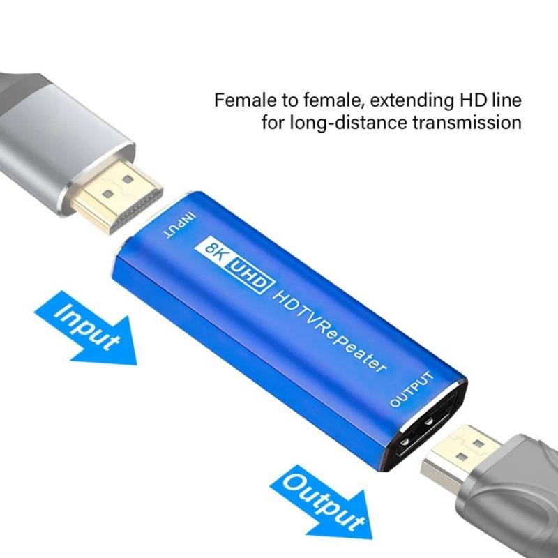 Signal Amplifier 8K Signal Extender Booster Extender 4K 60Hz 30M Long Distance Extension Video Adapter