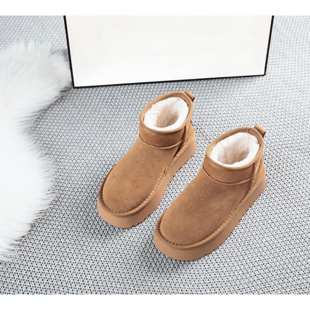 Winter Velvet To Increase Warmth Thick Soled Short Tube Cotton Shoes for Women