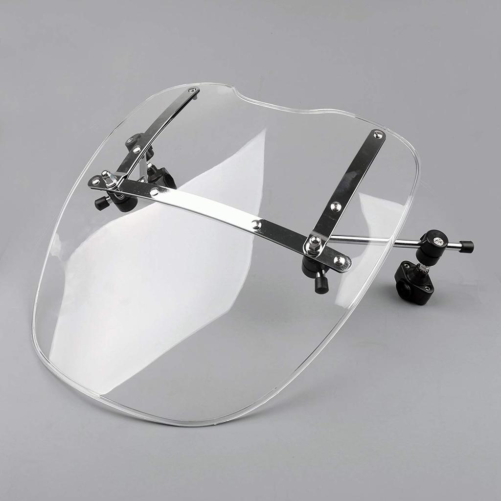 ONGMEIL Motorcycle Windshield Panel for Honda, Suzuki, Yamaha, and Kawasaki Cruisers