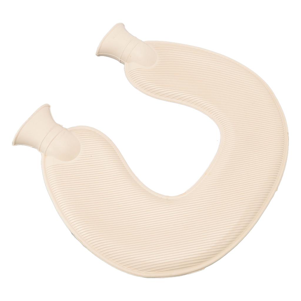 U Shaped Neck Hot Water Bag Double Knitted Insulation Rubber Warm Hot Water Bottle Navy Blue Cover