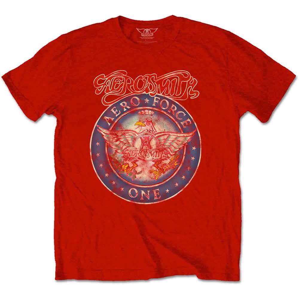 Aerosmith T Shirt Aero Force Band Logo new Official Mens Red Unisex T-Shirt Graphic Tee S