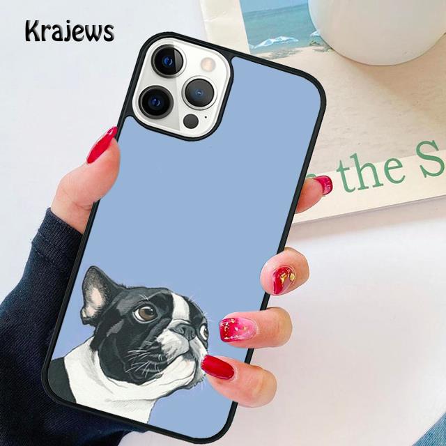 Boston Terrier Hund Weiche Handyhülle Für iPhone 14 XR X XS Max 5S 6S 7 8 Plus SE 2020 11 12 13 Pro Max Mini Handyhülle