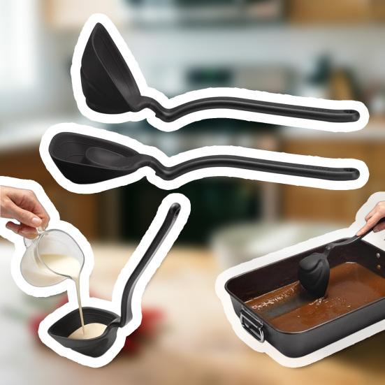 Yousheng Foldable Silicone Spatula Spoon for Non-Stick Cookware, Heat Resistant Food Wiper Scraper, BPA-Free Non-Stick Cooking Utensil for Baking