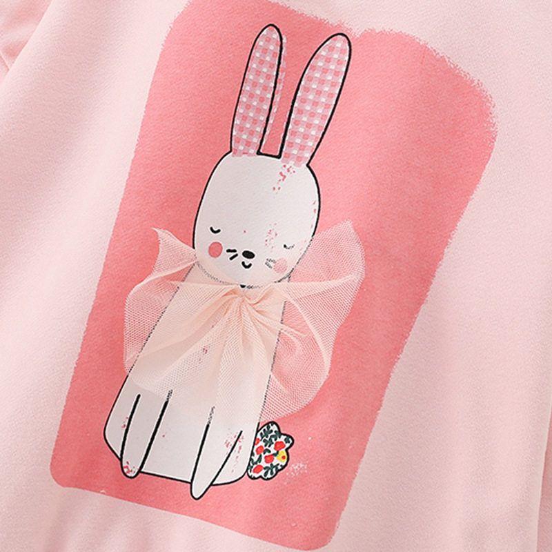 In-Stock Girls' Sweatshirt 2025 Autumn New Style, Beautiful Children's Pink Long-Sleeve Round-Neck Pullover Casual Top for Girls