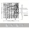 Elegant Minimalist Tree Silhouette Shower Curtain For A Modern Bathroom, Featuring A Bold Black-And-White Design Of Intricate